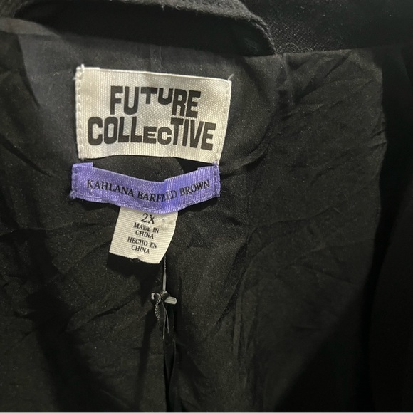 FUTURE COLLECTIVE Kahlana Barfield Brown Black Tie-Front Blazer Jacket 2x NWT - Picture 9 of 13